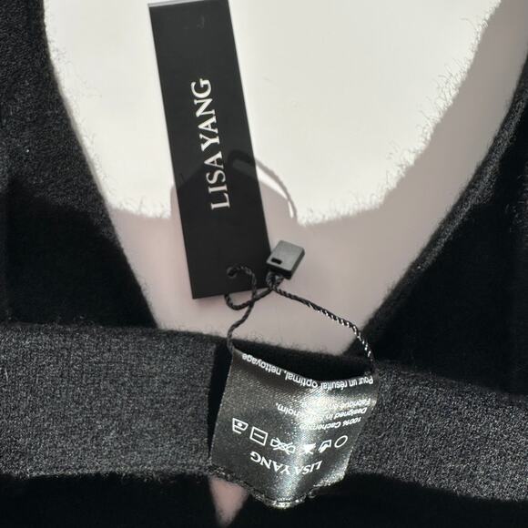 Lisa Yang Capucine Bralette 100% Cashmere Knit Triangle Bra Black One Size NWT - Picture 8 of 16